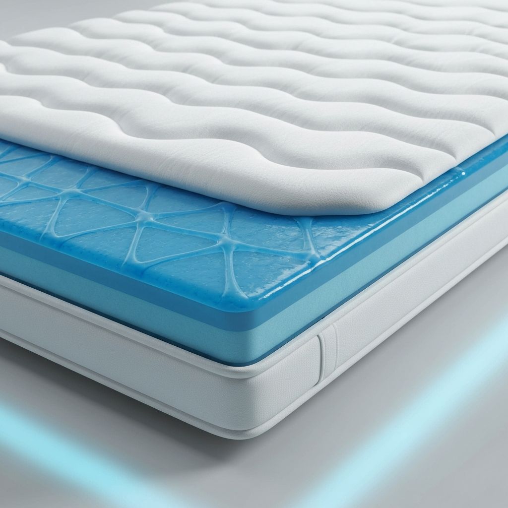 TEMPUR-Breeze cooling mattress with blue cooling technology layer
