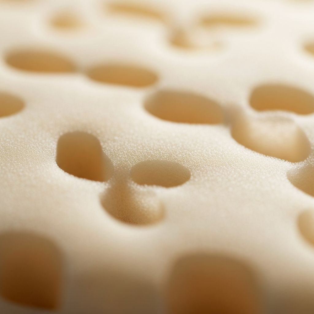 Close-up of TEMPUR Material open-cell foam structure showing unique viscoelastic properties