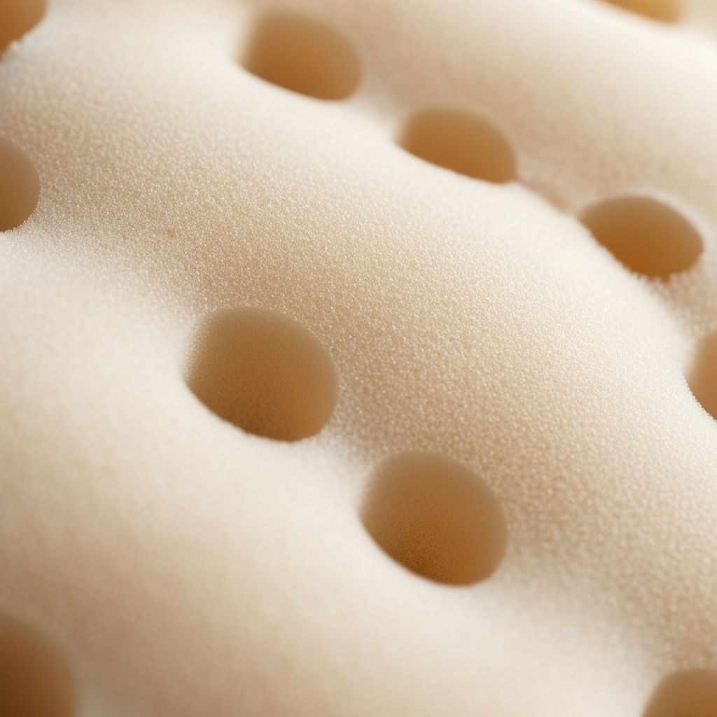 TEMPUR material open-cell structure under magnification